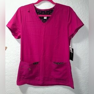 Koi Basics Becca Scrub Top in Azalea Pink (NWT)